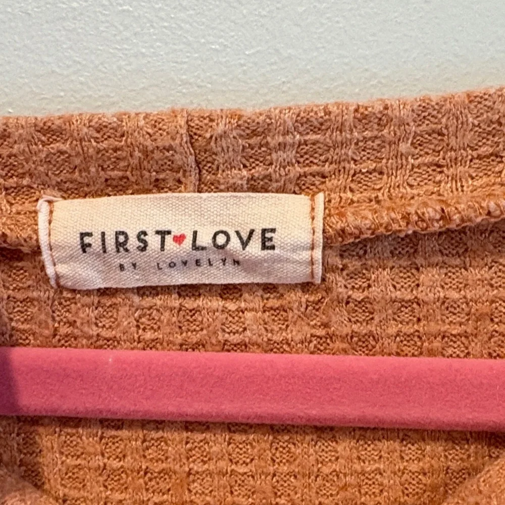 First Love Brown Waffle Knit Sweatshirt